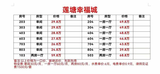罗湖莲塘地铁站《莲塘幸福城》原始户型，总价24.8万/套起(图2)